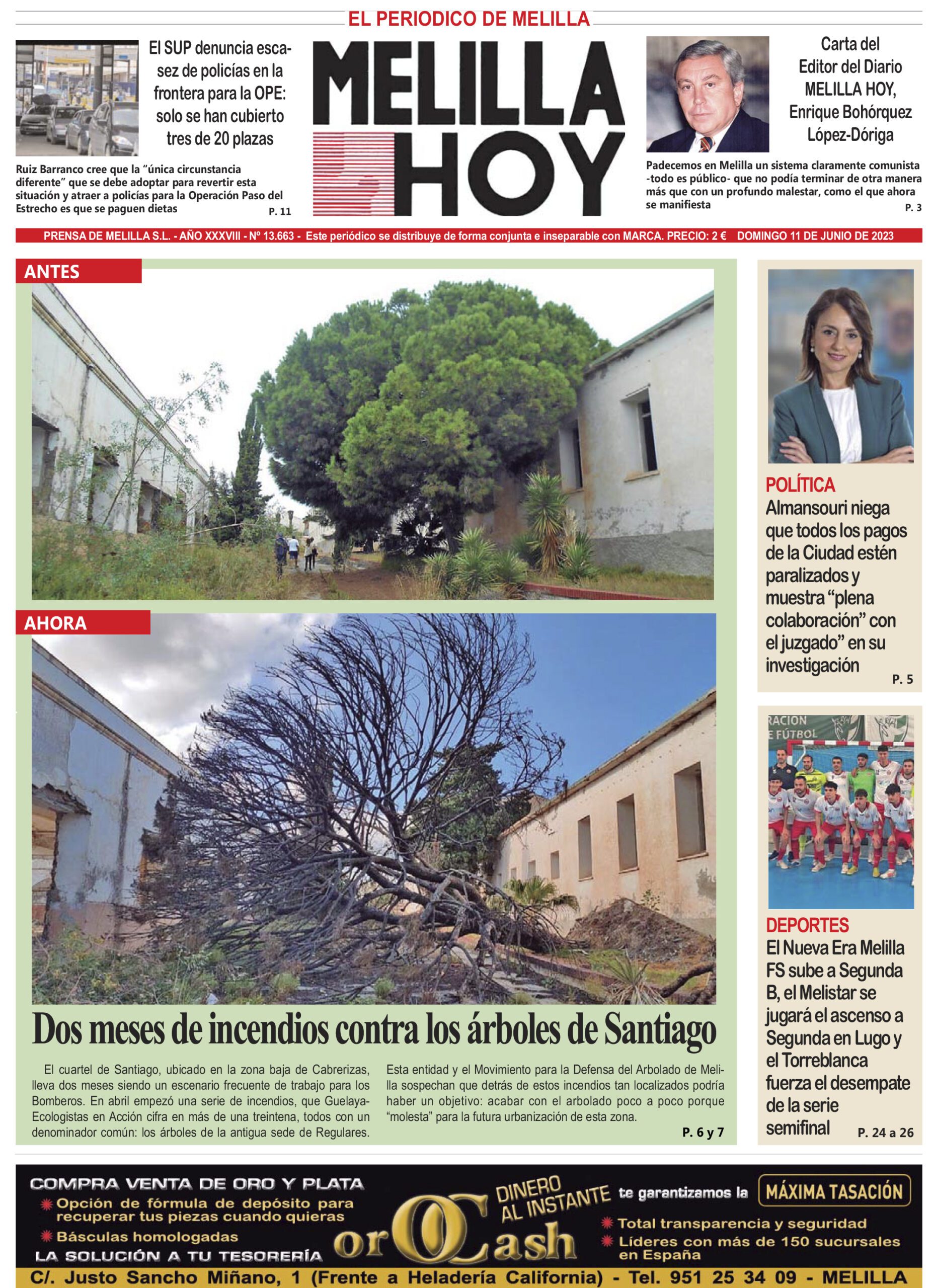 Consulte La Portada De Melilla Hoy Del Lunes De Junio De