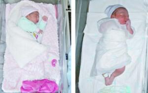 En estas imágenes, a la izquierda el último bebé de 2016 y a la derecha el primero de 2017