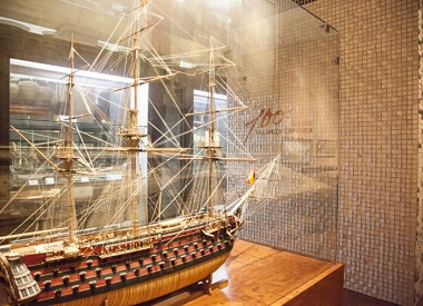 Maqueta expuesta, de momento, en el Museo Naval de Madrid