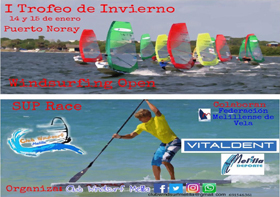 Cartel anunciador de las dos competiciones que organiza el Club Windsurf Melilla este fin de semana