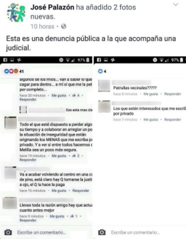 José Palazón colgó en las redes sociales algunos de los comentarios objeto de la denuncia de Prodein