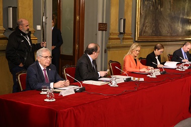 Los presidentes de Melilla, Castilla y León, Comunidad de Madrid y Navarra, en la reunión