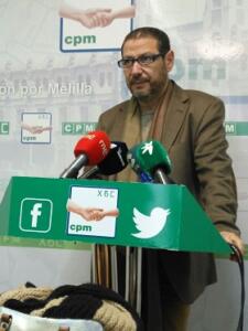 El líder de CPM, Mustafa Aberchán, ayer en rueda de prensa