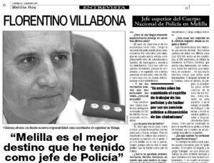 Entrevista de MELILLA HOY de fecha 23 de septiembre de 2007, con motivo de su inminente marcha de la ciudad después de tres años al frente de la Jefatura Superior de Policía