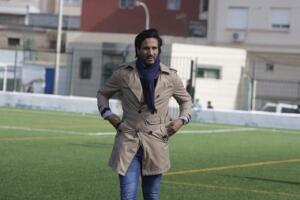 Aloisio, entrenador del River Melilla, en el partido del pasado sábado ante el Antequera