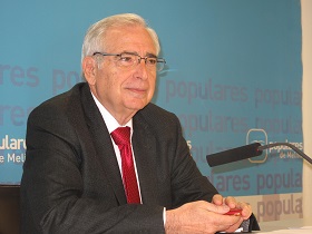 El presidente de la Ciudad Autónoma, Juan José Imbroda, ayer en su rueda de prensa