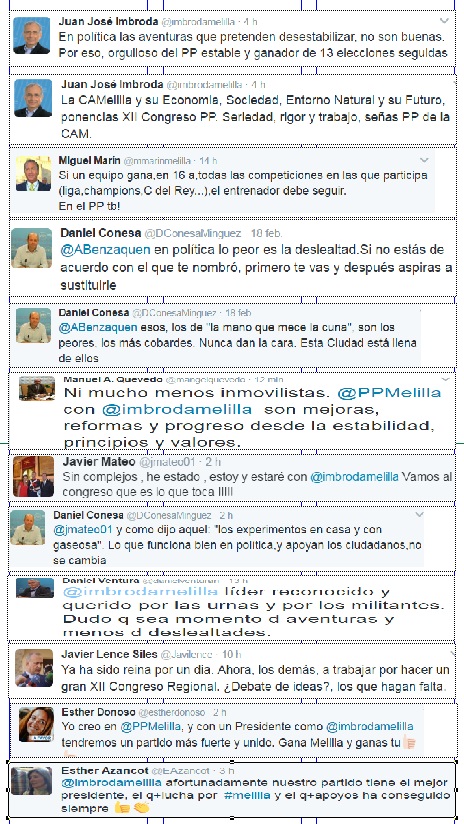 Recopilación de algunos de los comentarios tras la decisión de Juan Díaz Morano a presentarse a presidente del PP de Melilla