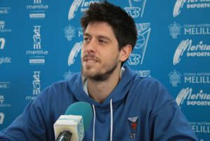 El jugador del Melilla Baloncesto, en su comparecencia ante los medios de comunicación