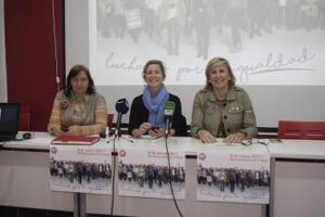 Concha López junto a las representantes sindicales de UGT Rafaela Sánchez y Sonia Rama