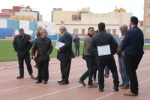 Los técnicos de la RFEF estuvieron acompañados por el consejero y técnicos de la Ciudad