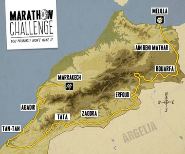 Mapa con el recorrido de la Marathon Challenge de la edición de 2017
