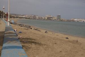 La playa del Hipódromo “prácticamente ha desaparecido” por el temporal y ha sufrido también daños en la red de suministro de agua en las duchas y lavapiés