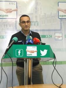 El diputado de CPM, Mohamed Ahmed, en rueda de prensa ayer