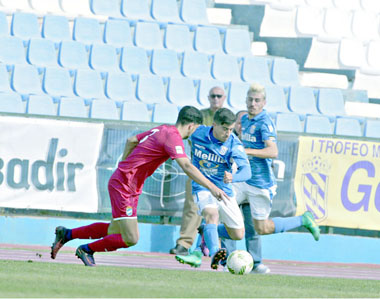 Jairo Izquierdo, el día de su debut en el Álvarez Claro, ante el Lorca C.F:
