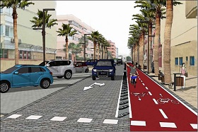 Imagen del proyecto del carril para el tránsito de bicicletas del barrio del Industrial