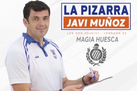 Javi Muñoz desgranó el juego del equipo aragonés, a través de la sección ‘La Pizarra’