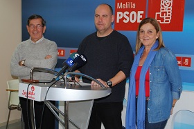 Los coordinadores de Melilla #ViajamosConPedro, Alfonso Heredia, J.L. Estrada y C. Sarompas