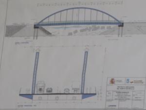 El puente arco medirá unos 50 metros de longitud, lo que permitirá la entrada de corrientes en el pasillo de mar que quedará entre el espaldón del puerto y la ampliación