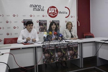 Pedro Arana, Maite Molina y Sonia Rama en rueda de prensa