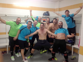 Los jugadores del Melistar FS celebraron el título en el vestuario