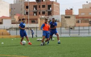 Imagen del entrenamiento de ayer en el Campo de La Espiguera