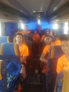 Los expedicionarios, en el autobús rumbo a Murcia