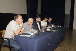 Imagen de la Mesa de la Asamblea de la U.D. Melilla, celebrada ayer en el Palacio de Exposiciones y Congresos