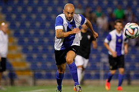 Chechu Flores, en uno de los encuentros de Liga con el Hércules de Alicante