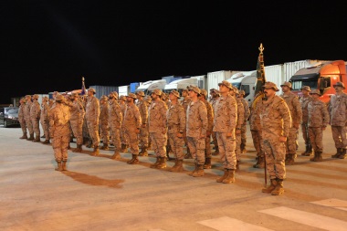 Parte de los soldados melillenses que han participado en esta misión durante seis meses en Irak