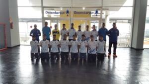 Los expedicionarios melillenses, en la Estación Marítima, justo antes de emprender viaje