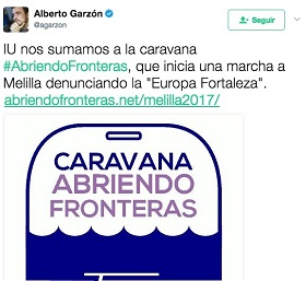 Pantallazo del tuit lanzado por Alberto Garzón