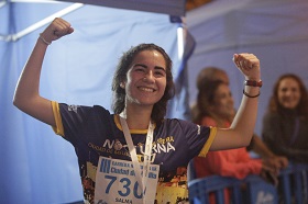 Salma Rodríguez, ganadora de la distancia de los 5 kilómetros