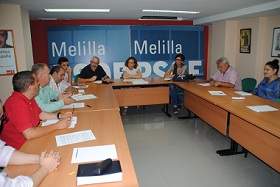 Imagen de la reunión entre el PSOE local y Acsemel