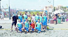 Equipo del Baplamel, representante melillense que participa en el circuito oficial de balonmano playa de la Federación Española