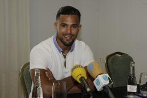 El campeón melillense Yusef Abdeselam Kaddur ofreció una rueda de prensa en el Hotel Melilla Puerto