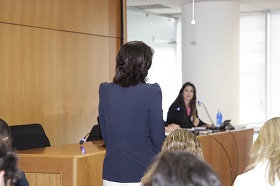 Imagen del primer día del juicio, en el que Garbín respondió a las preguntas de la Fiscalía