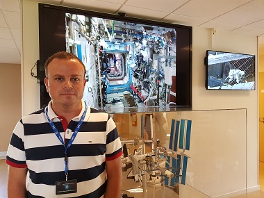 Salvador Molina en el dDetector AMS en la Estación Espacial Internacional