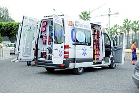 La ambulancia fue requerida para atender al perjudicado por las lesiones