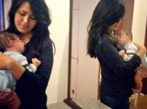 Karla Belén junto a su bebé, antes de ser asesinada en Melilla