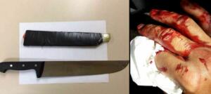 El cuchillo que llevaba era de cocina, de grandes proporciones, muy afilado y con empuñadora protegida