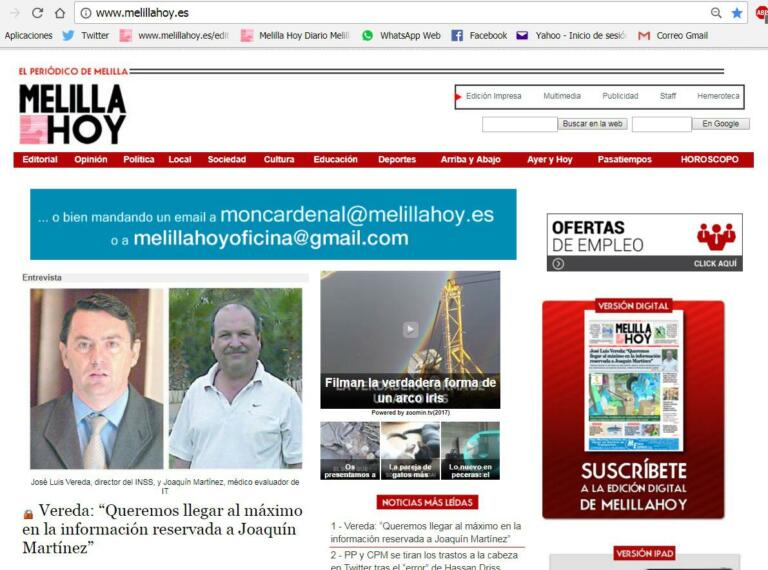 La página web de www.melillahoy.es