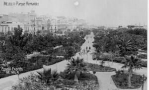 El Parque Hernández que lleva el apellido en honor del ex comandante general de Melilla en 1900