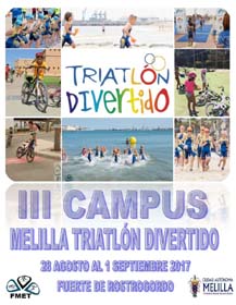 Cartel del evento organizado por la Federación Melillense de Triatlón