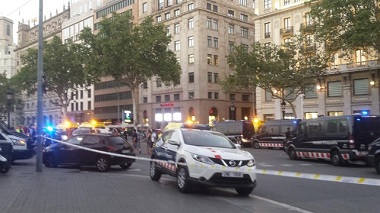 El centro de Barcelona, acordonado tras el atentado terrorista