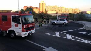 Imagen del siniestro que se registró el domingo y que conllevó la intervención de los Bomberos