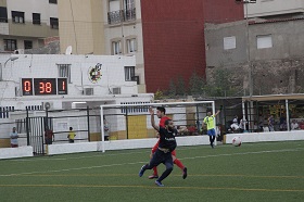 Farid, jugador del conjunto melillense, en el choque del pasado sábado ante el C.F. Guadix