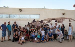 Durante la visita a la Granja Escuela