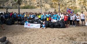 Participantes en la limpieza de fondos marinos de Horcas Coloradas