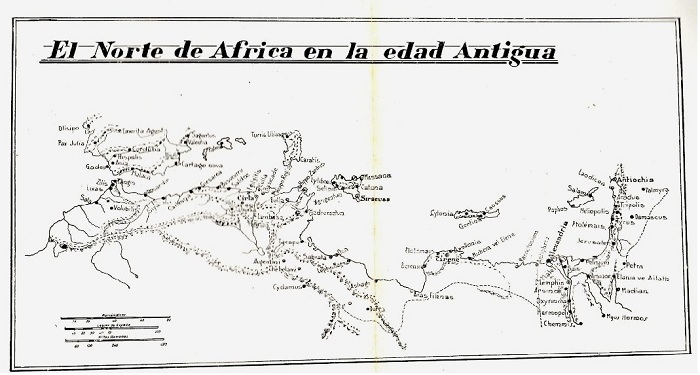 Mapa antiguo del Norte de África