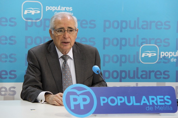 El presidente melillense, Juan José Imbroda, ayer en su rueda de prensa